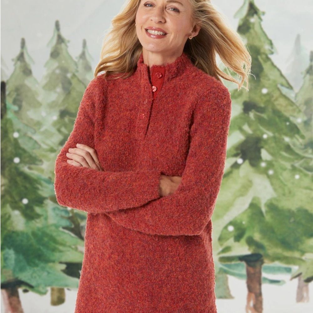 Sahalie Vibrant Red Knit Cardigan